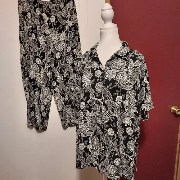 Kathie lee Woman 2 piece set 22/24 VGC 100% Rayon - Picture 1 of 5